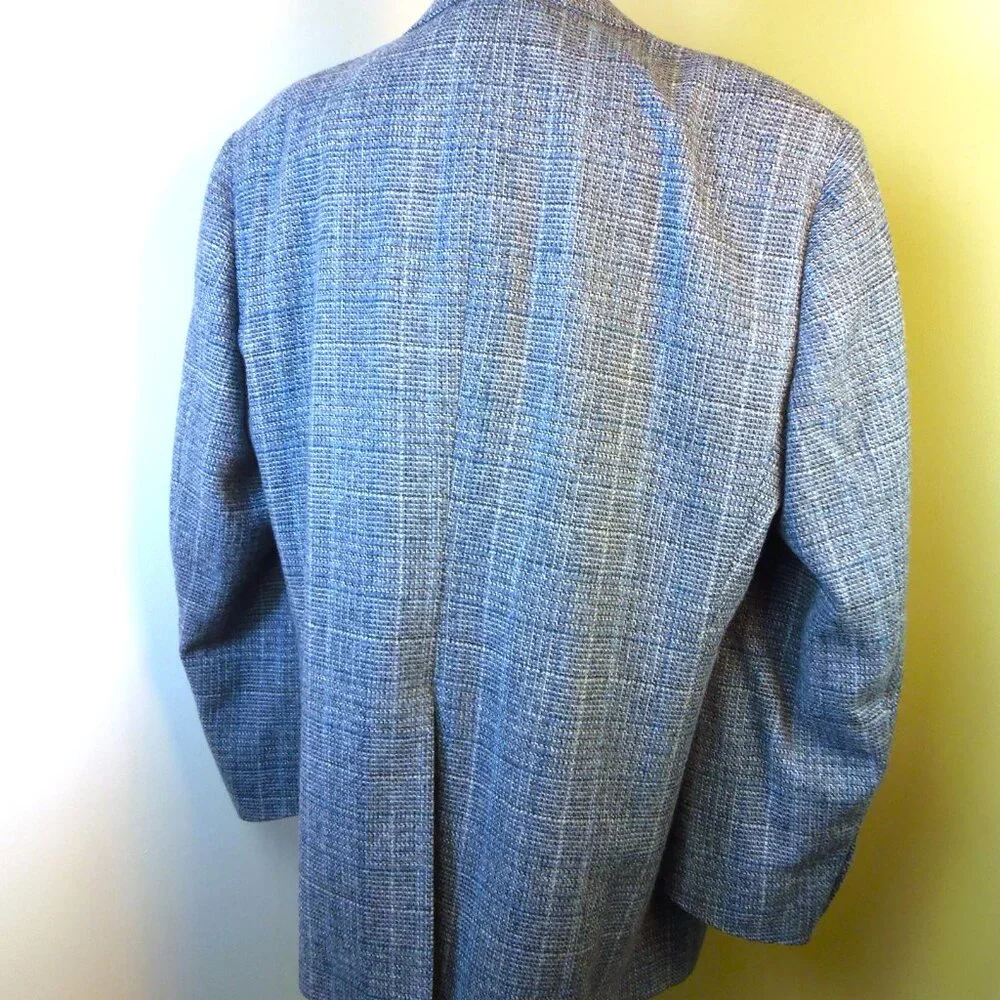 Vintage Hart Schaffner & Marx 100% Wool Blue Tone Tweed Sports Jacket‎ Coat
